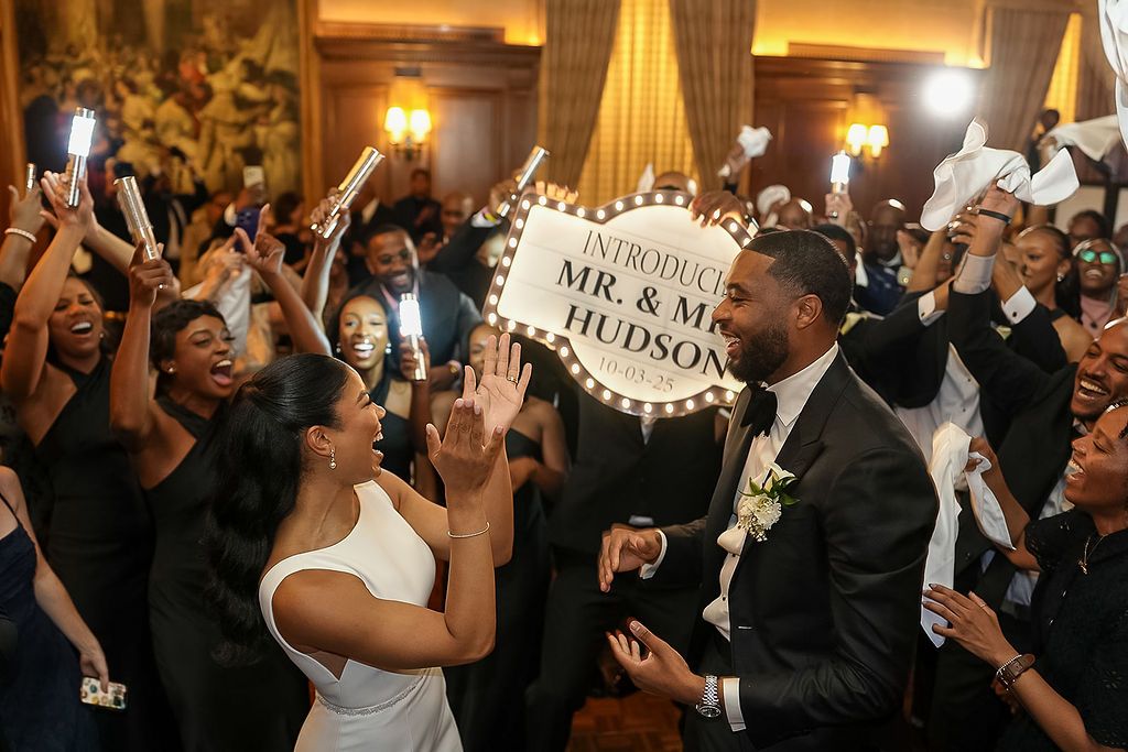 Wedding reception send-off celebration at the Detroit Athletic Club