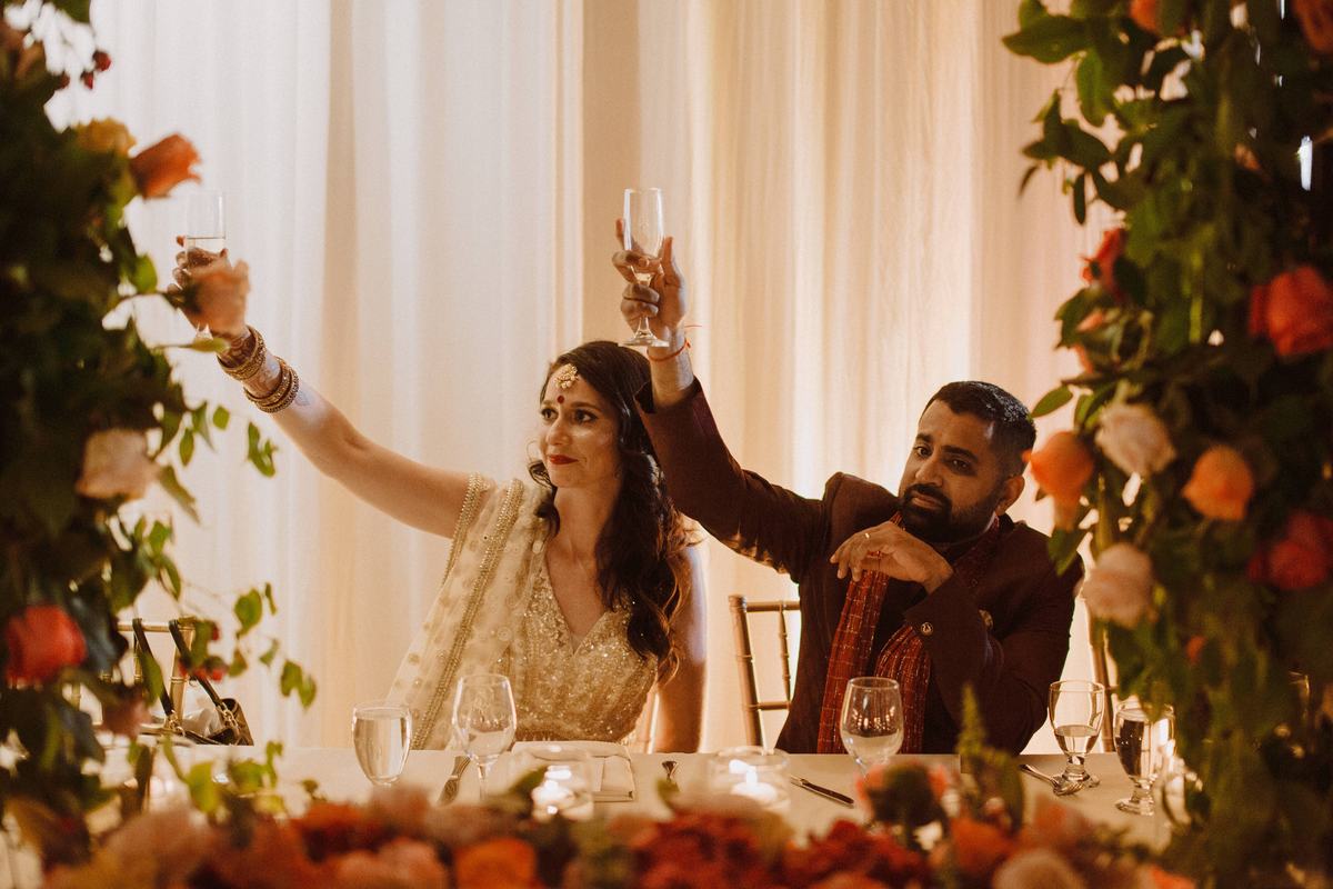 Reception toast at The Riverside, Detroit wedding venue